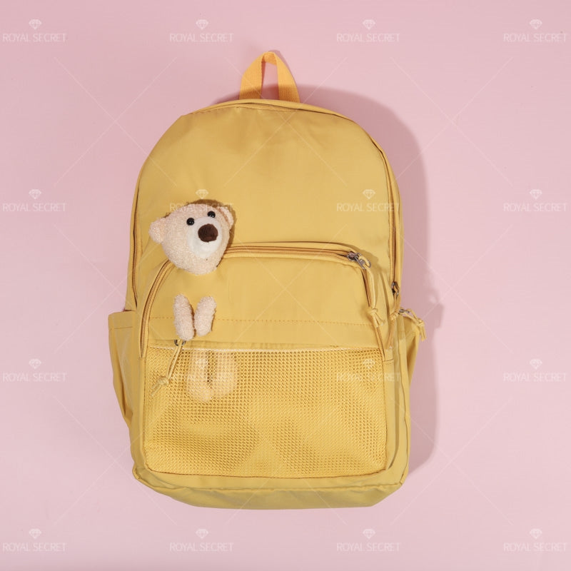 Mochila de estudiante de gran capacidad bear doll backpack (Personalizado)
