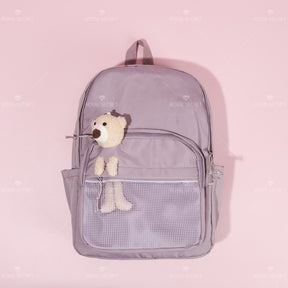 Mochila de estudiante de gran capacidad bear doll backpack (Personalizado)