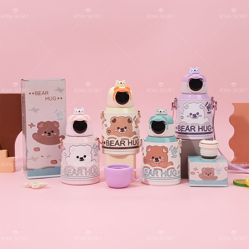 500ML Taza termo con pantalla de temperatura inteligente, taza de agua con animales de dibujos animados para ni?os (Personalizado)