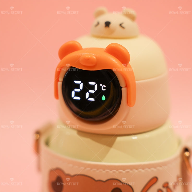 500ML Taza termo con pantalla de temperatura inteligente, taza de agua con animales de dibujos animados para ni?os (Personalizado)