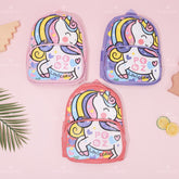 Mochila de estudiante de gran capacidad patchwork cartoon unicorn backpack (Personalizado)