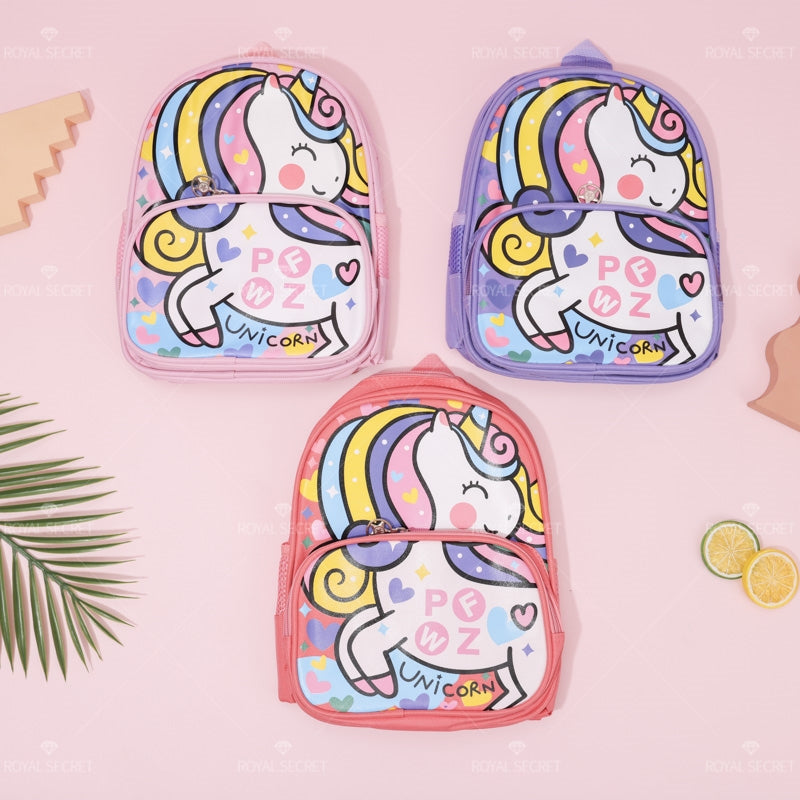 Mochila de estudiante de gran capacidad patchwork cartoon unicorn backpack (Personalizado)