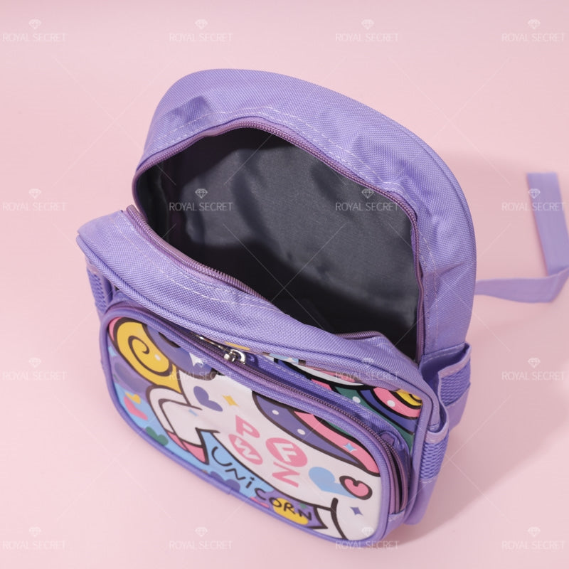 Mochila de estudiante de gran capacidad patchwork cartoon unicorn backpack (Personalizado)