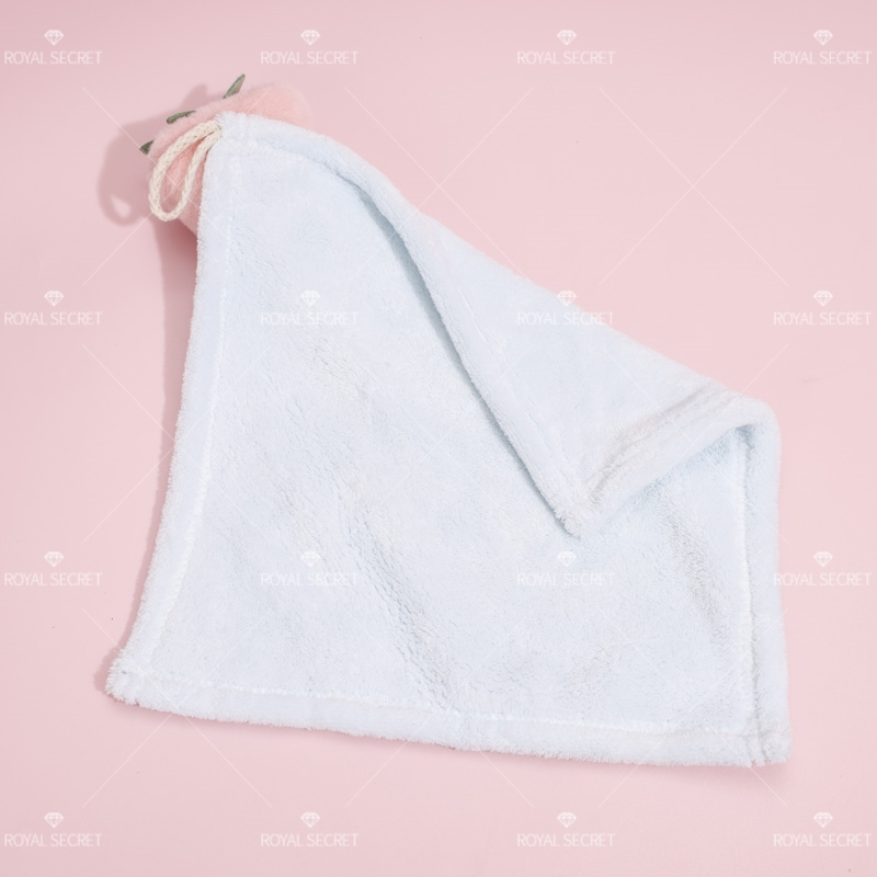 Lindo coral fleece toalla de lavado de manos de fresas Pa?uelo cuadrado de secado rápido (Personalizado)