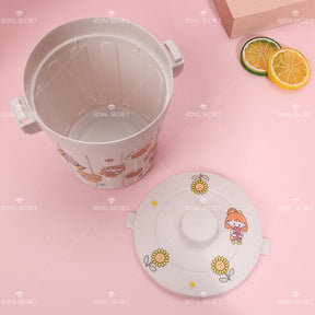 Round flip desktop bin con pegatinas (Personalizado)