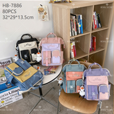 Mochila de gran capacidad para estudiantes Patchwork mochila backpack (Personalizado)