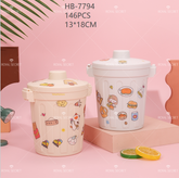 Round flip desktop bin con pegatinas (Personalizado)